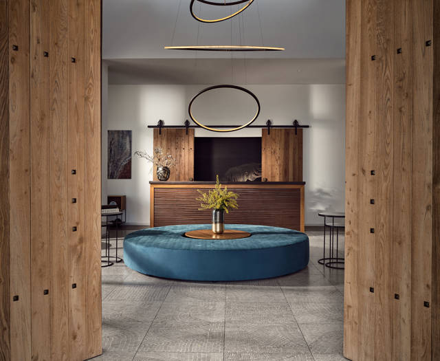 Eagles Resort Chalkidiki hotel reception with wodden desk